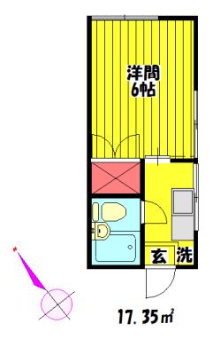 サンハイツ(1K/1階)の間取り写真