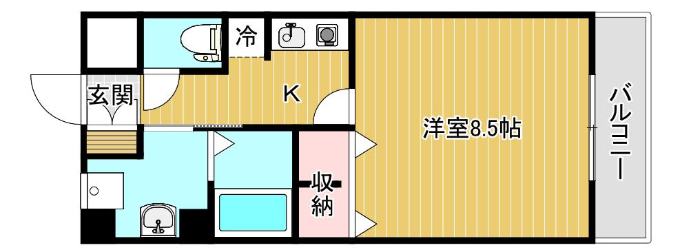 ファースト米山(1K/1階)の間取り写真