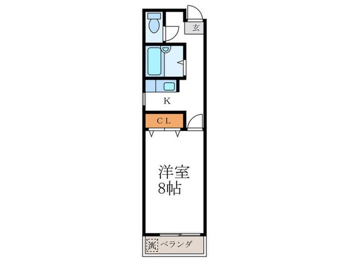 錦プラザ(1K/2階)の間取り写真