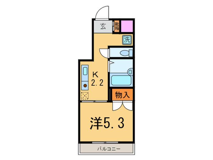 ゾンターク駒沢(1K/3階)の間取り写真