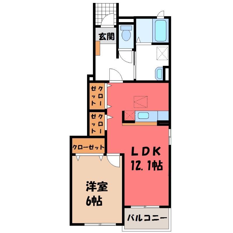 ベネット ハウスP(1LDK/1階)の間取り写真