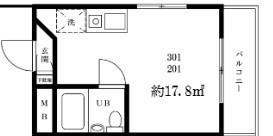 ピアメゾン駒沢(ワンルーム/3階)の間取り写真