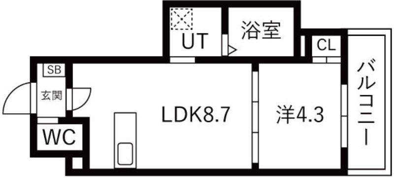 AXIA CITY 兵庫(1LDK/1階)の間取り写真