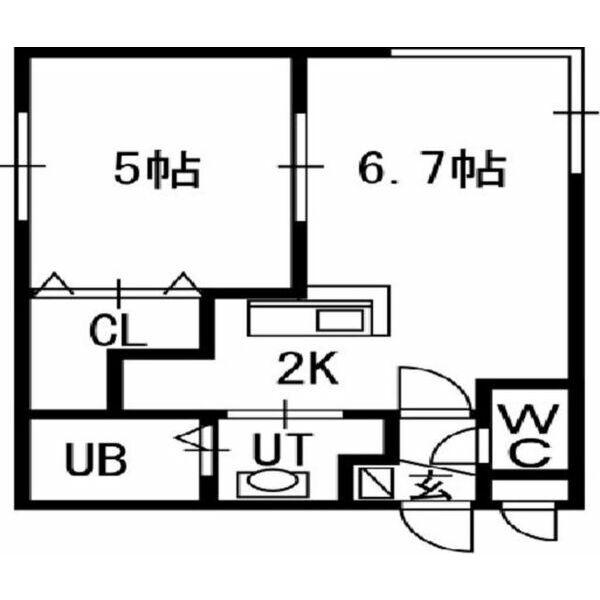 ケレス発寒(1LDK/1階)の間取り写真