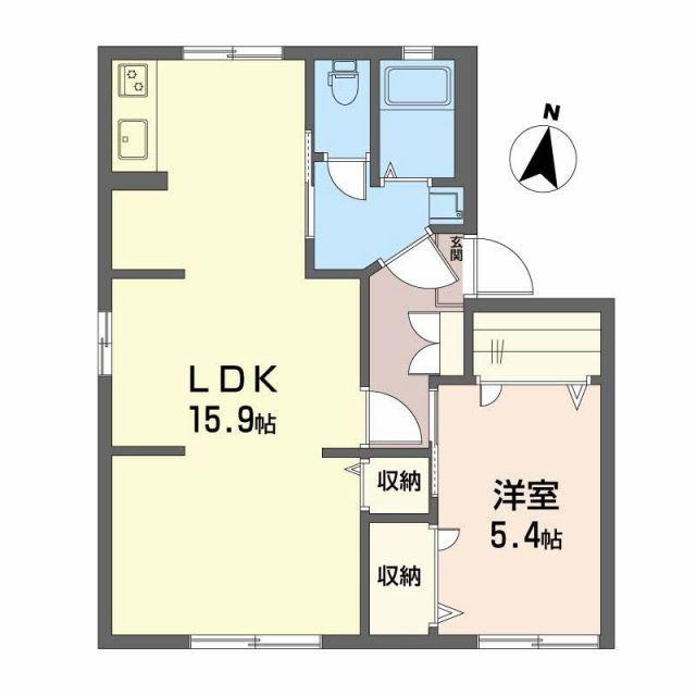 エステート吉田(1LDK/1階)の間取り写真