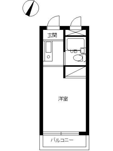 スカイコート池尻(ワンルーム/2階)の間取り写真