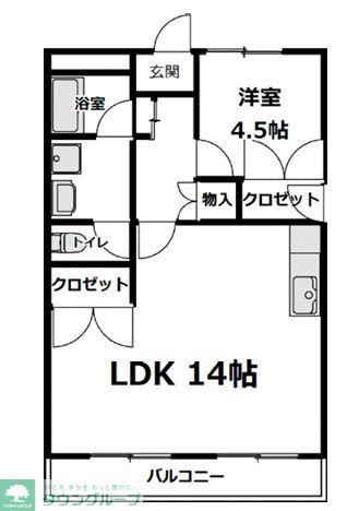 パークサイドハイツ(1LDK/3階)の間取り写真