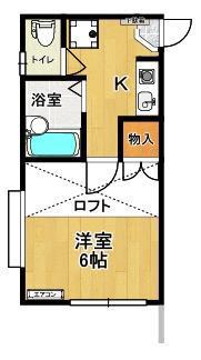 パレス安積III(1K/1階)の間取り写真