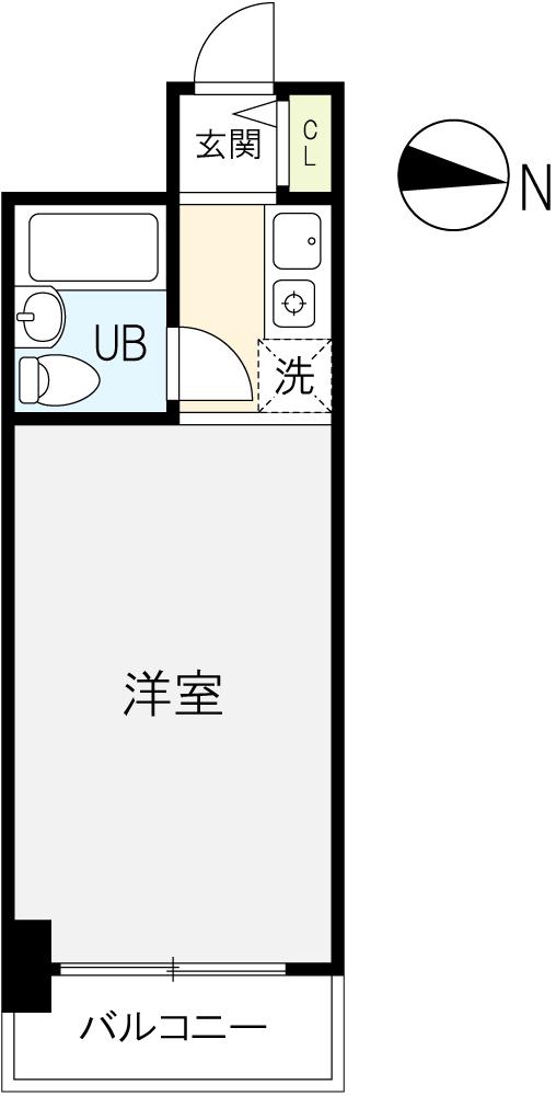 スカイコート下高井戸(ワンルーム/8階)の間取り写真