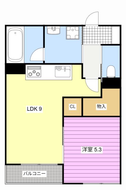 SIESTA DAIKUMACHISI(1LDK/4階)の間取り写真