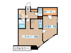 108二十人町(1LDK/3階)の間取り写真