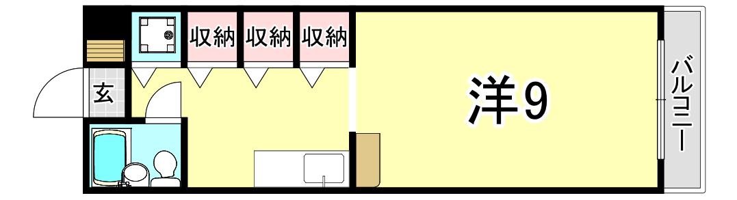 サンコート高丸(1K/2階)の間取り写真