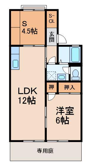 アーデンの森(1SLDK/1階)の間取り写真