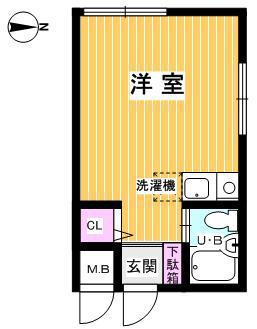 西宮サンハイツ(ワンルーム/1階)の間取り写真