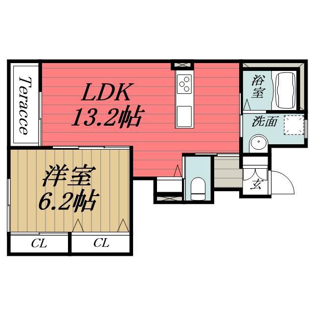 レガシー・K(1LDK/1階)の間取り写真