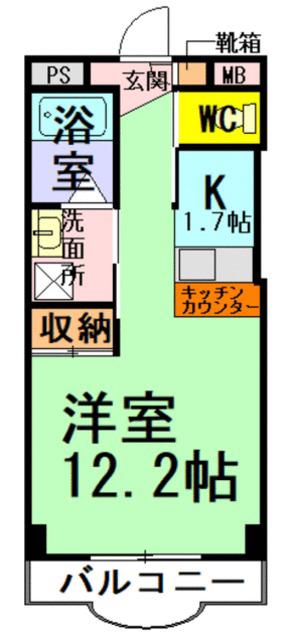 RITMO ASAHIDAI(1K/4階)の間取り写真