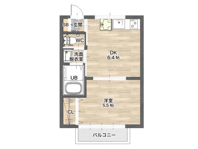 ヴィラージュ飯田S(1LDK/2階)の間取り写真