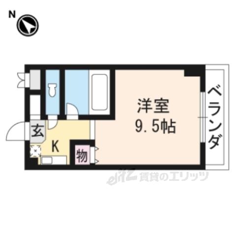 カルテットKOBORI B棟(1K/3階)の間取り写真