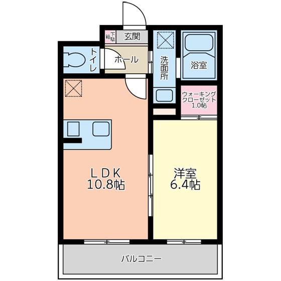 プランドール(1LDK/2階)の間取り写真
