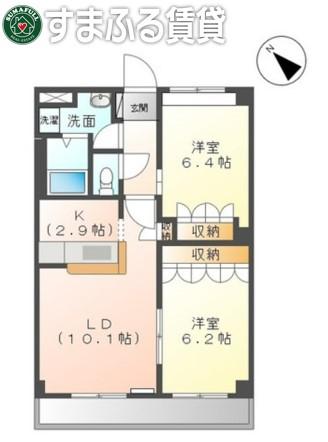 ブルーサンズ ロフティー(2LDK/3階)の間取り写真
