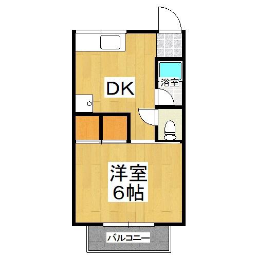 B・フォレストVI(1DK/1階)の間取り写真