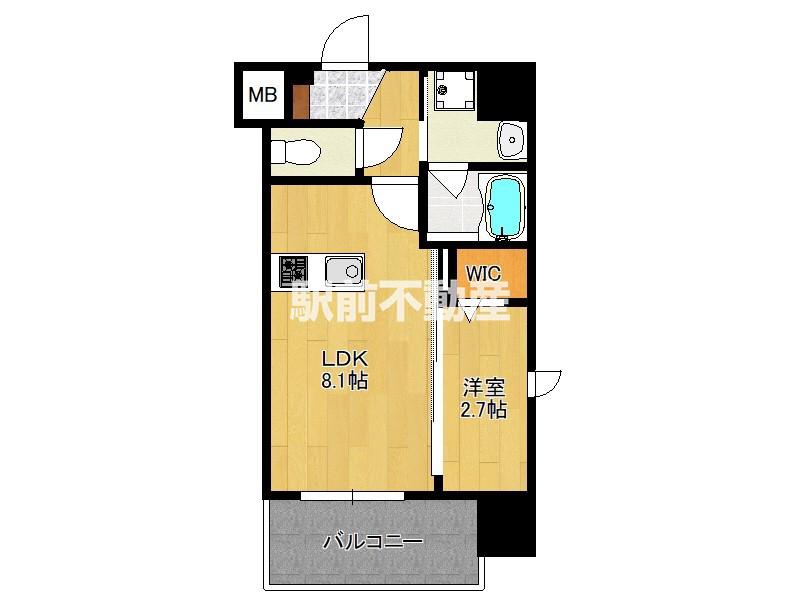 シーズンフラッツ渡辺通(1LDK/7階)の間取り写真