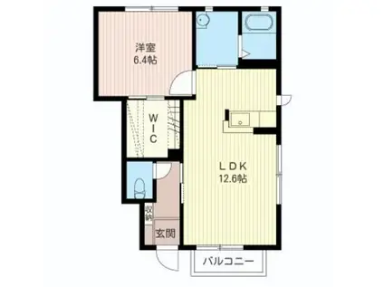 ルミエールA(1LDK/1階)の間取り写真