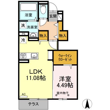 リッチMOMO(1LDK/1階)の間取り写真