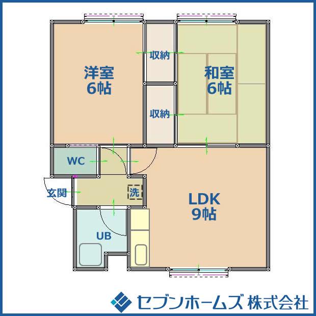 第2コーポ高橋(2DK/2階)の間取り写真