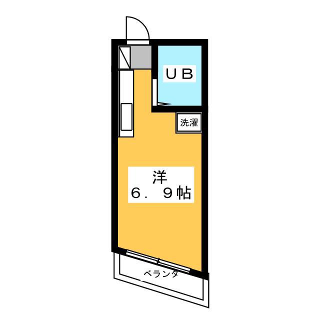 リバーハイツ II(ワンルーム/2階)の間取り写真