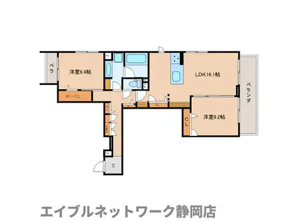 WINDERMERE(2LDK/2階)の間取り写真
