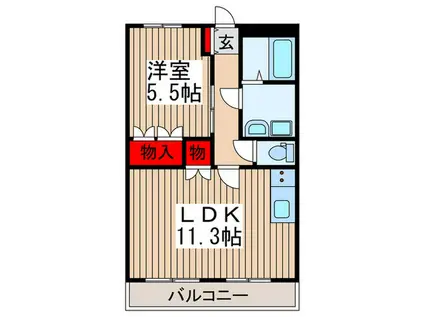 フィオレ(1LDK/3階)の間取り写真