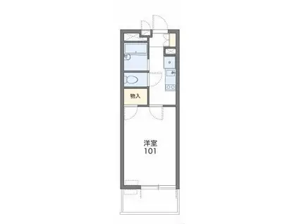 レオパレス代官町(1K/1階)の間取り写真