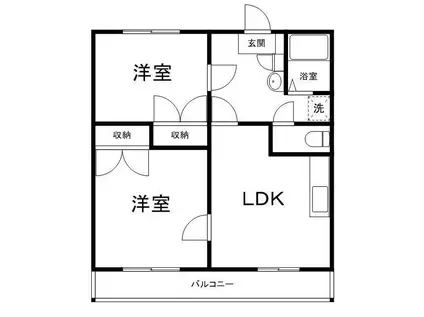 エイセイ坂出 壱番館(2LDK/2階)の間取り写真