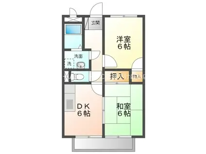 SURPLUS TWO宇塚(2DK/1階)の間取り写真