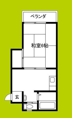 ハイム中島(1DK/4階)の間取り写真