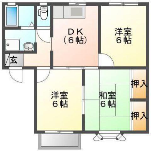 パルティール春日(3DK/1階)の間取り写真
