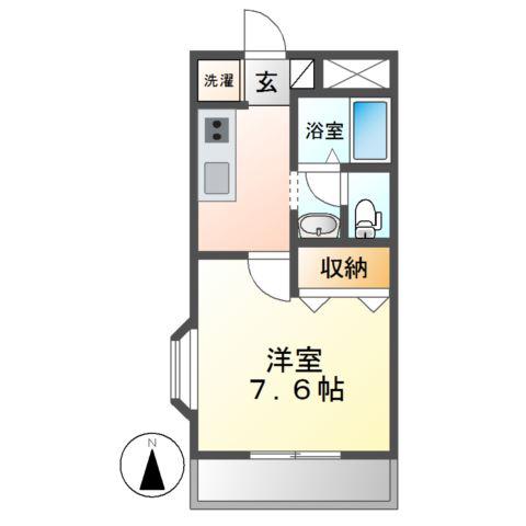 プチカーサ(1K/2階)の間取り写真