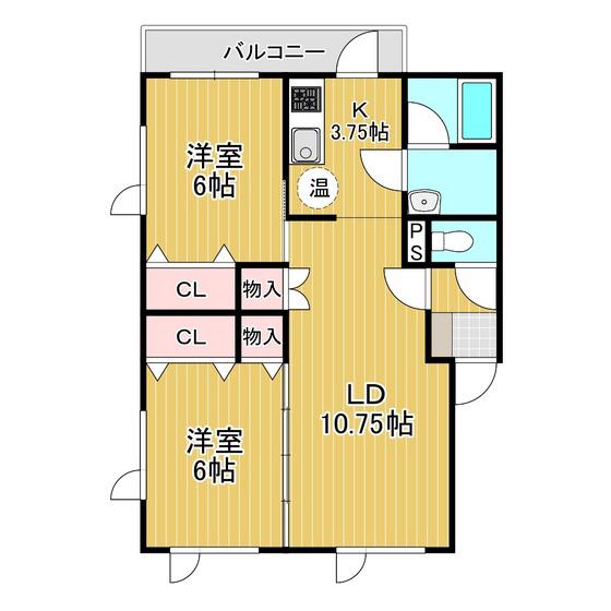 KNKハウス(2LDK/1階)の間取り写真