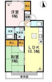 セレーノ岡本A棟(2LDK/1階)の間取り写真
