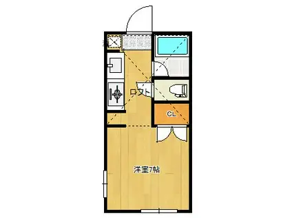 ピュア東中島(ワンルーム/2階)の間取り写真