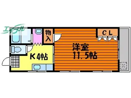 ルピアン(1K/3階)の間取り写真