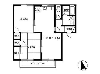 セジュール高塘(2LDK/2階)の間取り写真