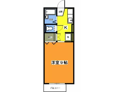 アゼリア(1K/1階)の間取り写真