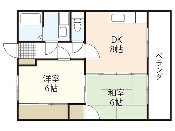 グランドールAKI(2DK/3階)の間取り写真
