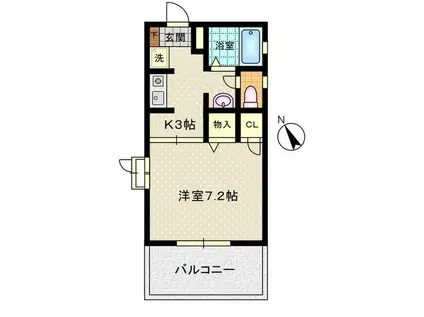 クレールI(1K/1階)の間取り写真