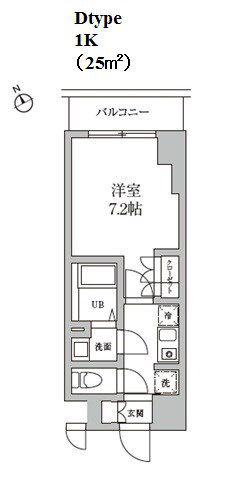 レジディア日本橋馬喰町II(1K/4階)の間取り写真