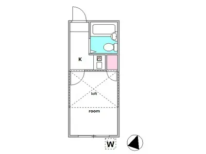 レオパレス旗の台(1K/1階)の間取り写真
