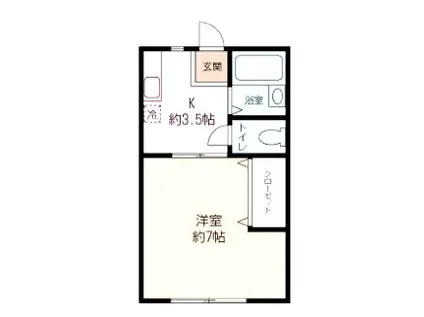 アントス(1K/2階)の間取り写真