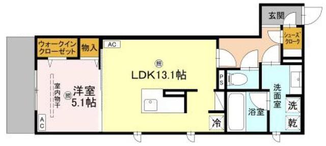D-RESIDENCE安立(1LDK/1階)の間取り写真